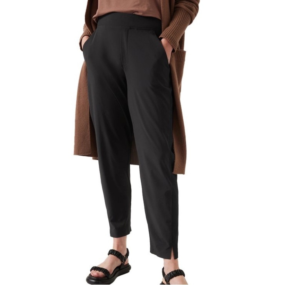 Athleta Size 0 Black Brooklyn Ankle Pant | mid rise | pockets | great condition - Picture 3 of 4